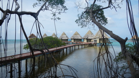 Beautiful huts over water