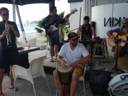 A few sitting in with the band