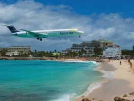 sunset-beach-plane